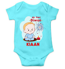 Load image into Gallery viewer, Custom Name My First Diwali Rompers for Baby Boy- KidsFashionVilla
