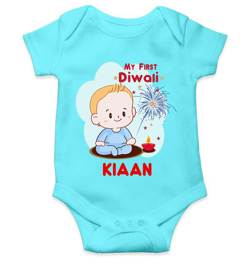 Custom Name My First Diwali Rompers for Baby Boy- KidsFashionVilla