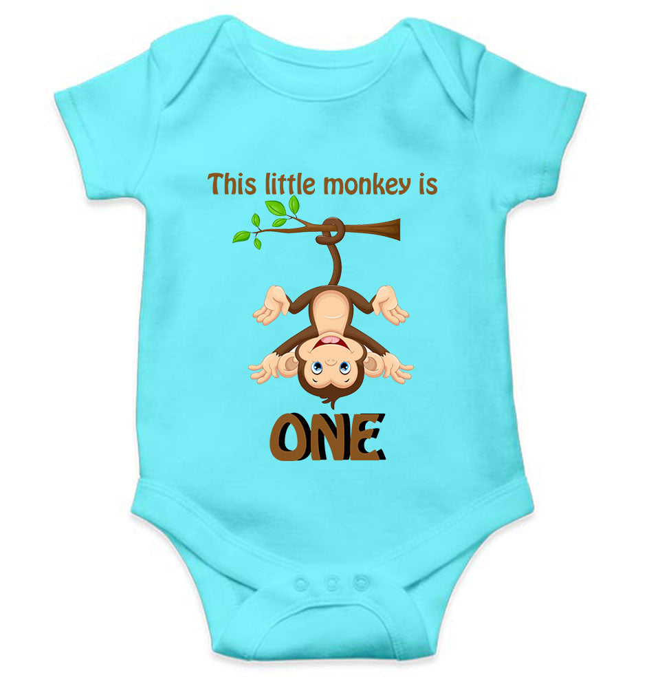 Little Monkey Is One First Birthday Rompers for Baby Boy- KidsFashionVilla
