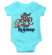 Load image into Gallery viewer, Custom Name Best Bro Ever Raksha Bandhan Rompers for Baby Boy- KidsFashionVilla
