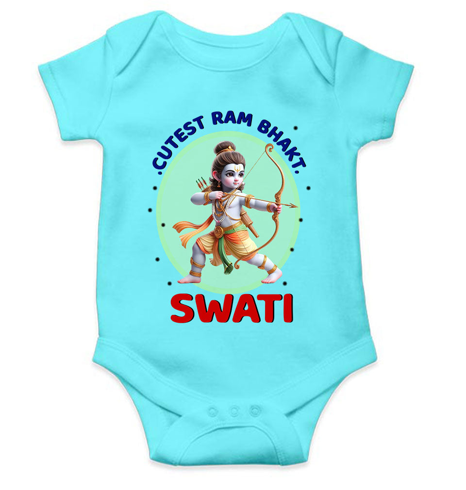 Custom Name Cutest Ram Bhakt Rompers for Baby Girl- KidsFashionVilla