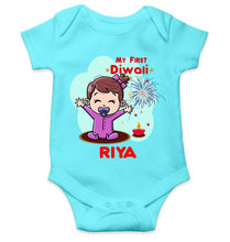 Load image into Gallery viewer, Custom Name My First Diwali Rompers for Baby Girl- KidsFashionVilla
