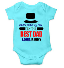 Load image into Gallery viewer, Custom Name Happy Fathers Day To The Best Dad Rompers for Baby Girl- KidsFashionVilla
