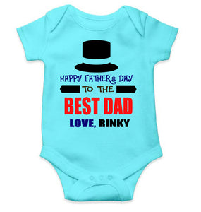 Custom Name Happy Fathers Day To The Best Dad Rompers for Baby Girl- KidsFashionVilla