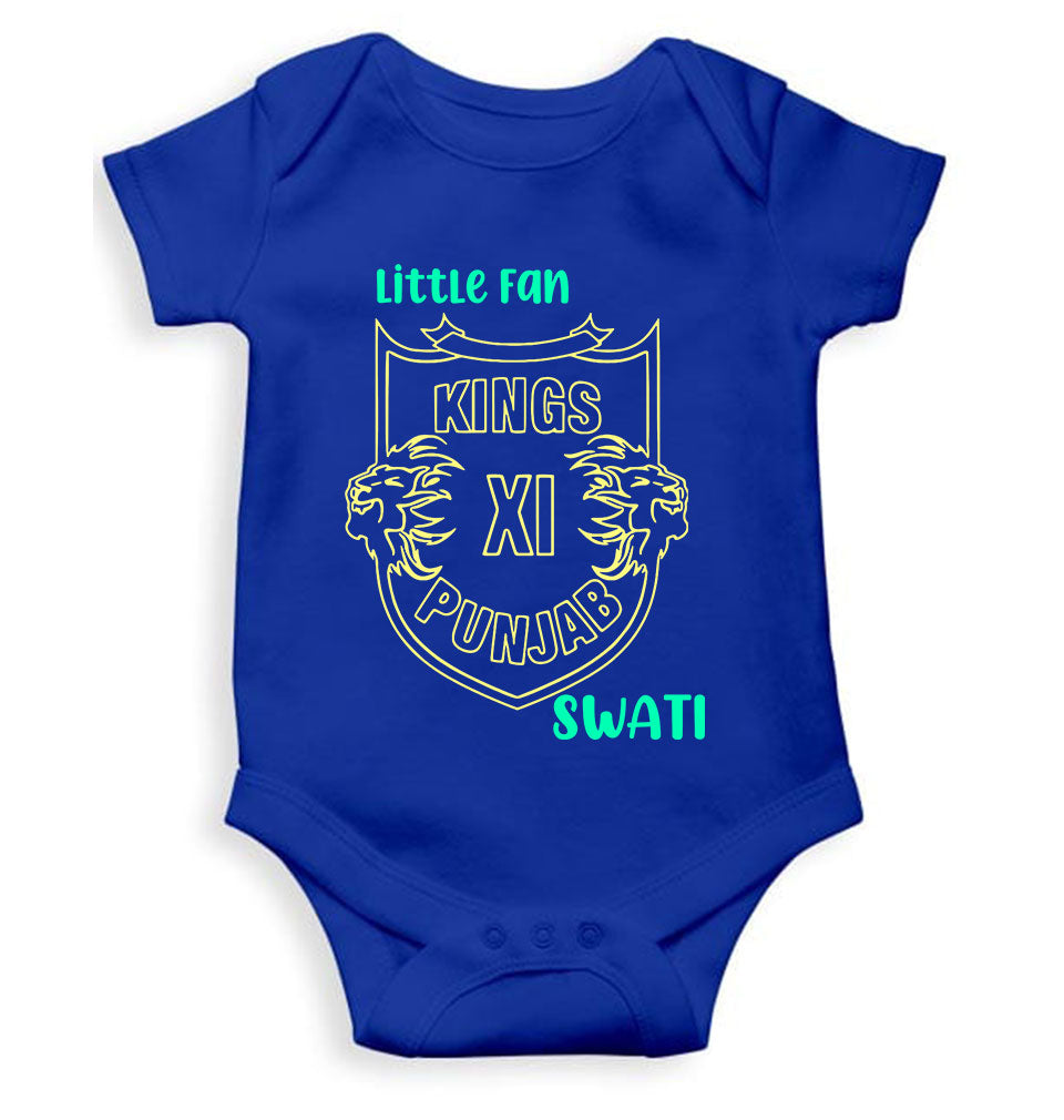 Custom Name IPL PBKS Punjab Super Kings Little Fan Rompers for Baby Girl- KidsFashionVilla