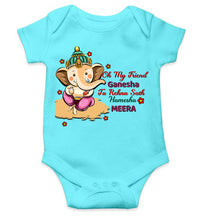 Load image into Gallery viewer, Custom Name Oh My Friend Ganesha Ganesh Chaturthi Rompers for Baby Girl- KidsFashionVilla
