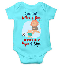 Load image into Gallery viewer, Custom Name Our First Father Day Rompers for Baby Girl- KidsFashionVilla
