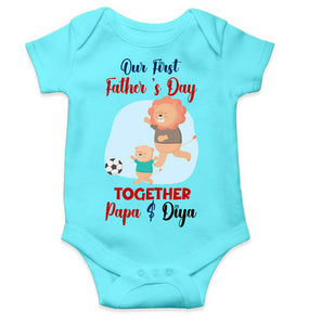 Custom Name Our First Father Day Rompers for Baby Girl- KidsFashionVilla