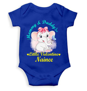 Custom Name Mommy And Daddys Little Valentine Rompers for Baby Girl- KidsFashionVilla