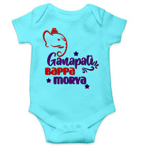 Load image into Gallery viewer, Ganpati Bappa Morya Ganesh Chaturthi Rompers for Baby Girl- KidsFashionVilla
