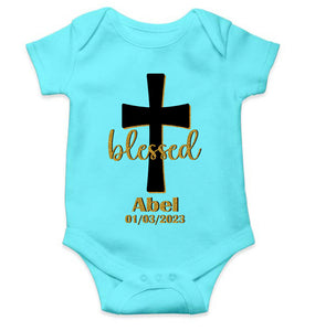 Custom Name And Date Blessed Baptism Christening Day Rompers for Baby Girl- KidsFashionVilla