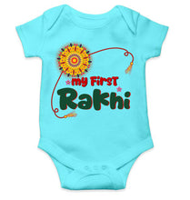 Load image into Gallery viewer, My First Meri Pehli Rakhi Raksha Bandhan Rompers for Baby Boy- KidsFashionVilla
