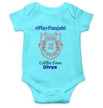 Load image into Gallery viewer, Custom Name IPL PBKS Punjab Kings PlayPunjabi Kings Eleven Punjab Rompers for Baby Girl- KidsFashionVilla
