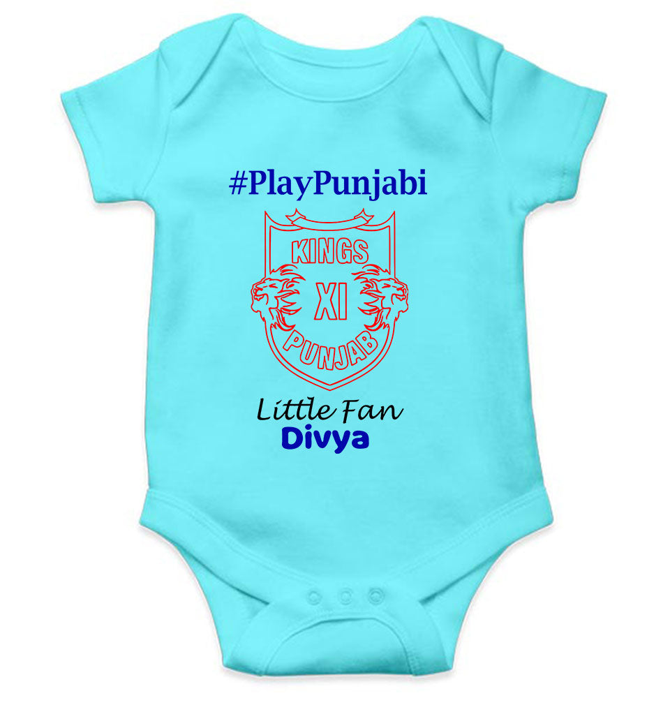 Custom Name IPL PBKS Punjab Kings PlayPunjabi Kings Eleven Punjab Rompers for Baby Girl- KidsFashionVilla