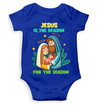 Load image into Gallery viewer, Jesus Is The Reason For The Season Christmas Rompers for Baby Girl- KidsFashionVilla
