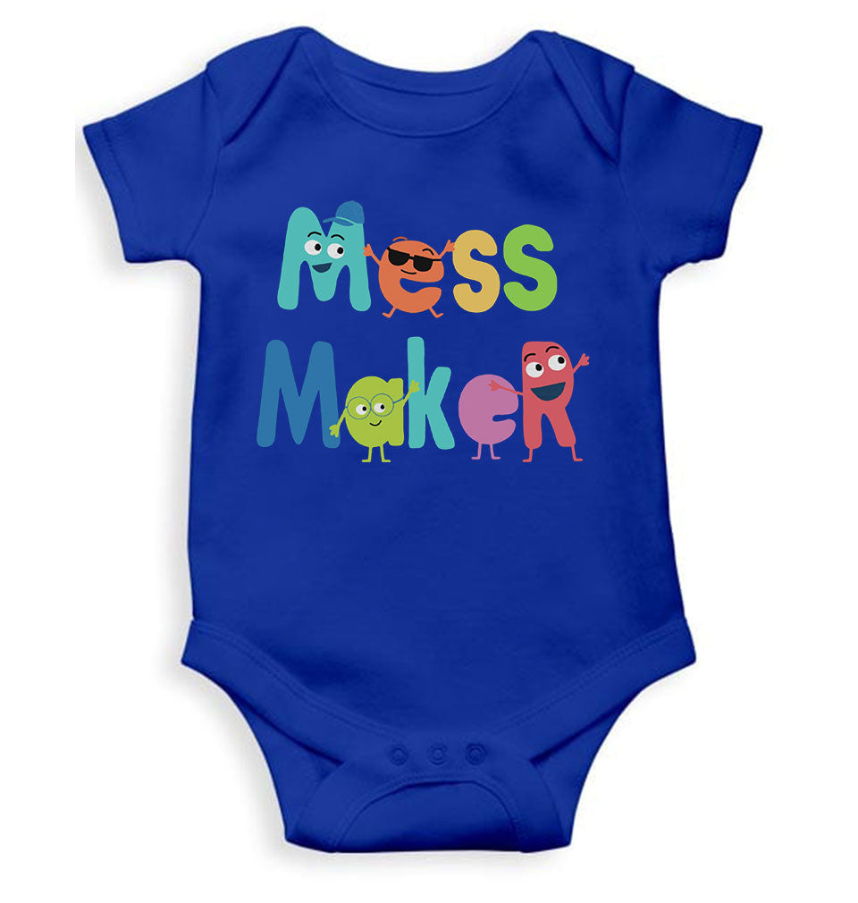 Mess Maker Cartoon Rompers for Baby Girl- KidsFashionVilla