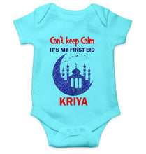 Load image into Gallery viewer, Custom Name Cant Keep Calm My First Eid Rompers for Baby Girl- KidsFashionVilla
