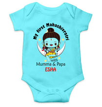 Load image into Gallery viewer, Custom Name Mahashivratri With Mumma &amp; Papa Rompers for Baby Girl- KidsFashionVilla
