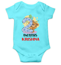 Load image into Gallery viewer, Custom Name 2 Month Birthday Teddy Design Rompers for Baby Boy- KidsFashionVilla
