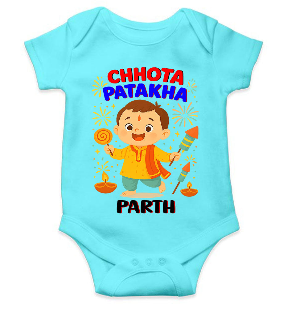 Custom Name Chhota Patakha With Diwali Rompers for Baby Boy- KidsFashionVilla