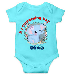 Custom Name Christening Day Baptism Rompers for Baby Girl- KidsFashionVilla
