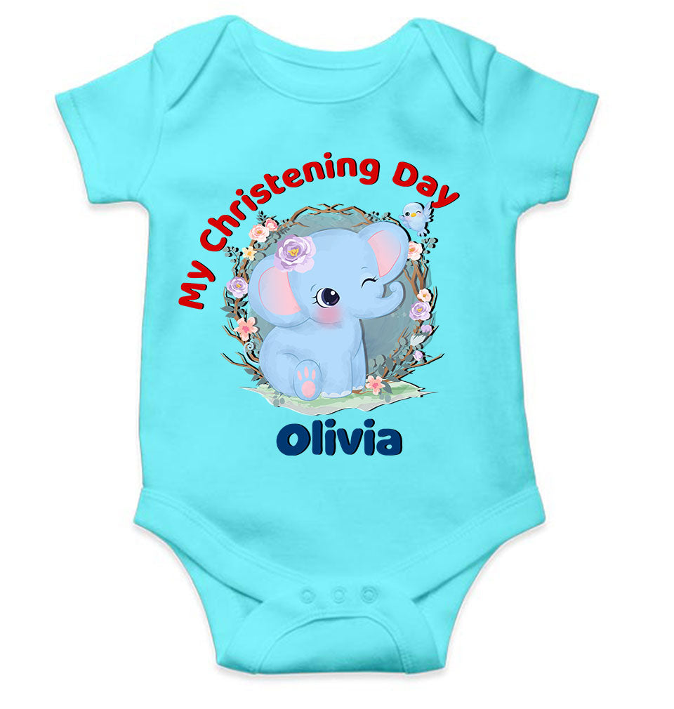 Custom Name Christening Day Baptism Rompers for Baby Girl- KidsFashionVilla