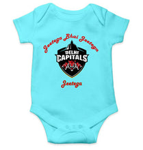 Load image into Gallery viewer, IPL Delhi Capitals Jeetega Bhai Jeetega DC Jeetega Rompers for Baby Girl- KidsFashionVilla
