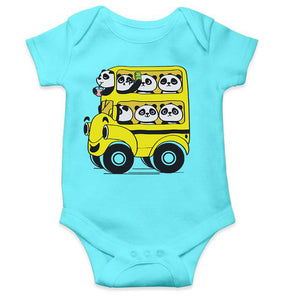 Panda Yellow Bus Cartoon Rompers for Baby Boy- KidsFashionVilla