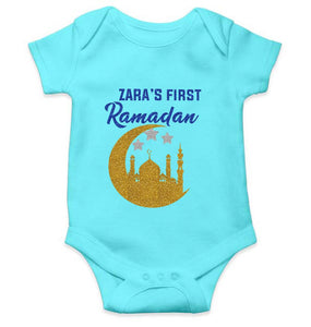 First Ramadan Custom Name Eid Rompers for Baby Girl- KidsFashionVilla