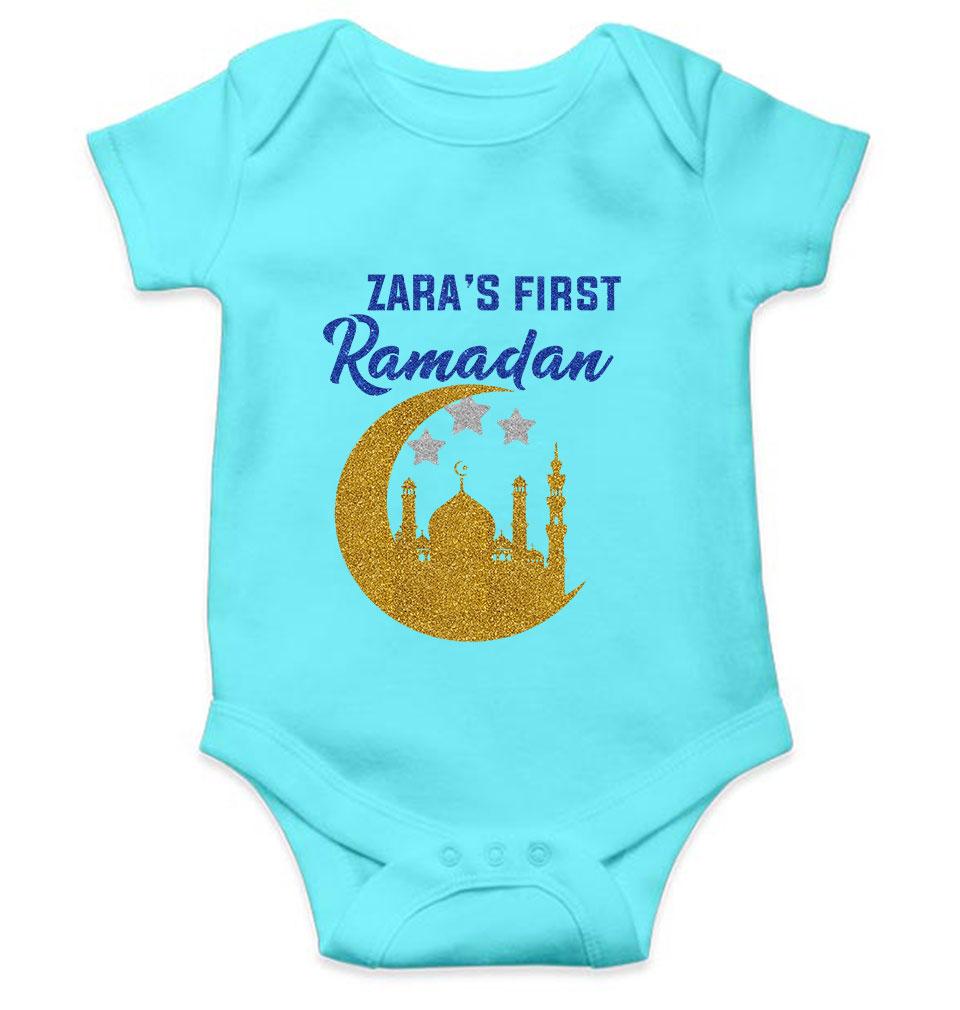 First Ramadan Custom Name Eid Rompers for Baby Girl- KidsFashionVilla