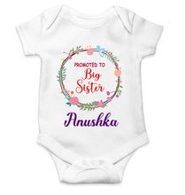 Load image into Gallery viewer, Custom Name Promoted To Big Sister Rakhi Rompers for Baby Girl- KidsFashionVilla
