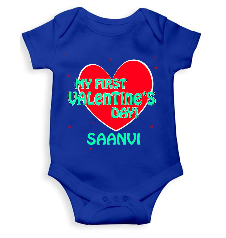Custom Name 1st Valentine Rompers for Baby Girl- KidsFashionVilla