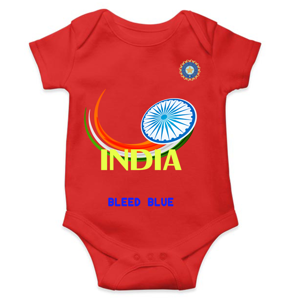 India Bleed Blue World Cup Cricket Rompers for Baby Boy- KidsFashionVilla