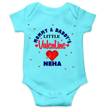Load image into Gallery viewer, Custom Name Mommys And Daddys Little Valentine Rompers for Baby Girl- KidsFashionVilla
