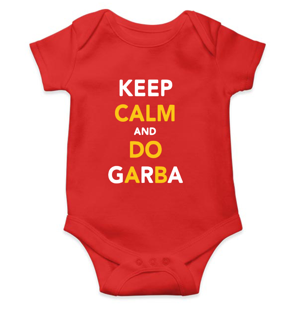 Keep Calm And Do Garbha Rompers for Baby Girl- KidsFashionVilla