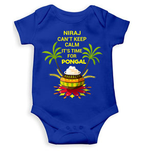 Custom Name Cant Keep Calm Its Time For Pongal Rompers for Baby Boy- KidsFashionVilla