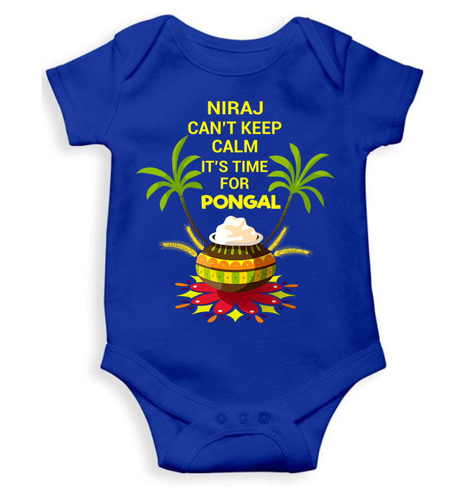 Custom Name Cant Keep Calm Its Time For Pongal Rompers for Baby Boy- KidsFashionVilla