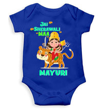 Load image into Gallery viewer, Custom Name Jai Sherawali Maa Navratri Rompers for Baby Girl- KidsFashionVilla
