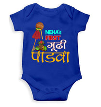 Load image into Gallery viewer, Custom Name My First Gudipadwa Rompers for Baby Girl- KidsFashionVilla
