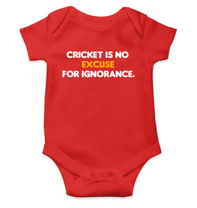 Cricket is no excuse for ignorance World Cup Cricket Rompers for Baby Boy- KidsFashionVilla