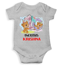Load image into Gallery viewer, Custom Name 10 Month Birthday Teddy Design Rompers for Baby Boy- KidsFashionVilla
