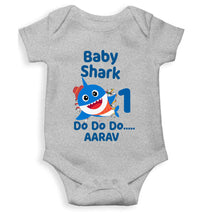 Load image into Gallery viewer, Custom Name Baby Shark Do Do Do First Birthday Rompers for Baby Boy- KidsFashionVilla

