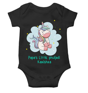 Custom Name Papas Little Phuljadi Diwali Rompers for Baby Girl- KidsFashionVilla