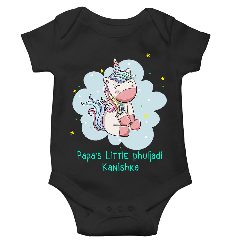 Custom Name Papas Little Phuljadi Diwali Rompers for Baby Girl- KidsFashionVilla