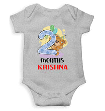 Load image into Gallery viewer, Custom Name 2 Month Birthday Teddy Design Rompers for Baby Boy- KidsFashionVilla
