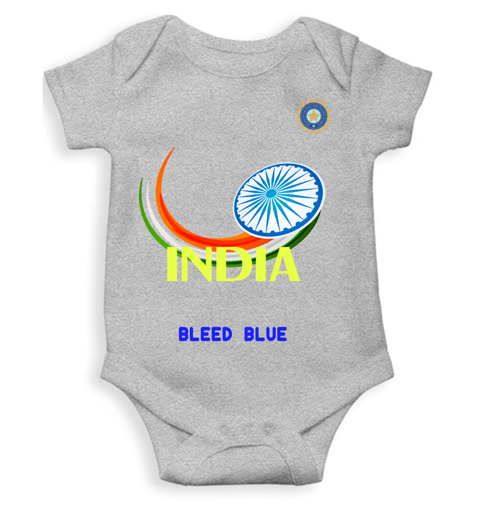 India Bleed Blue World Cup Cricket Rompers for Baby Boy- KidsFashionVilla