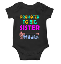 Load image into Gallery viewer, Custom Name Promoted To Big Sister Rakhi Rompers for Baby Girl- KidsFashionVilla
