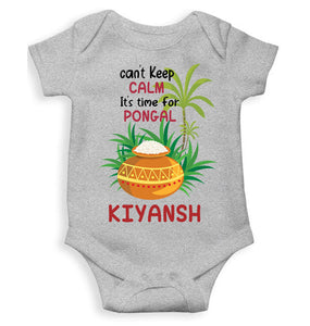 Custom Name Time For Pongal Rompers for Baby Boy- KidsFashionVilla