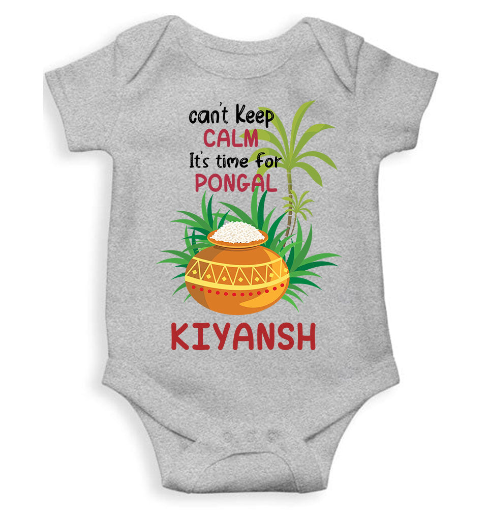 Custom Name Time For Pongal Rompers for Baby Boy- KidsFashionVilla