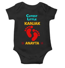 Load image into Gallery viewer, Custom Name Cutest Little Kanjak Navratri Rompers for Baby Girl- KidsFashionVilla
